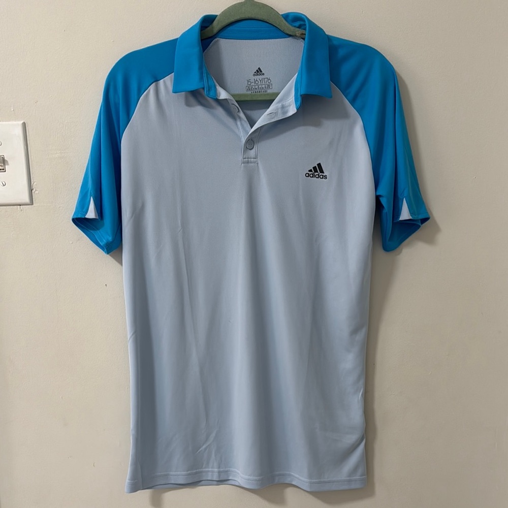 Adidas Boy’s Blue and Gray Polo Shirt